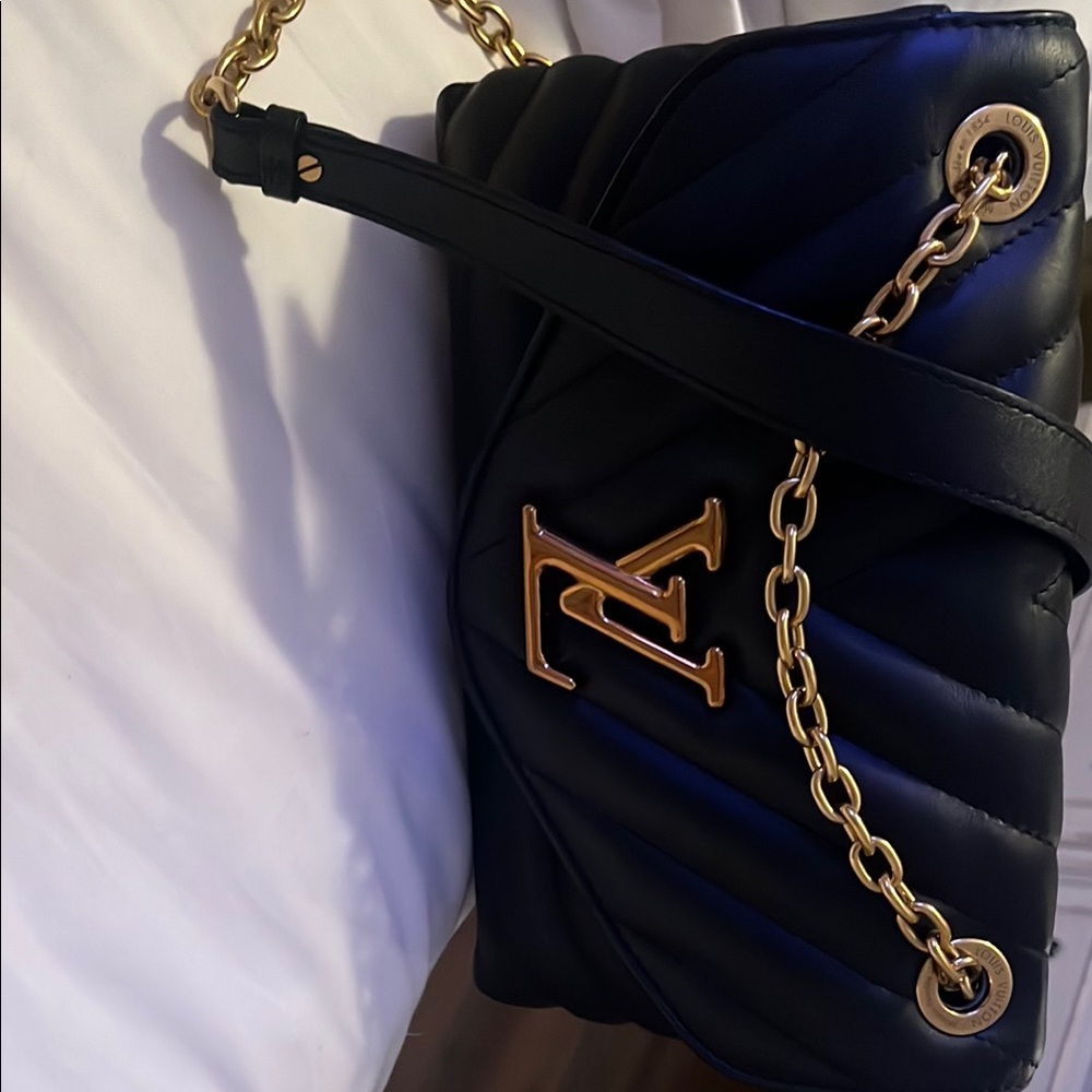 Louis Vuitton Black and Gold Shoulder Bag with Quilted Design